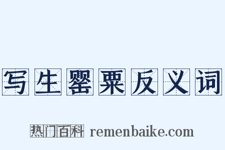 写生罂粟反义词是什么意思的图片